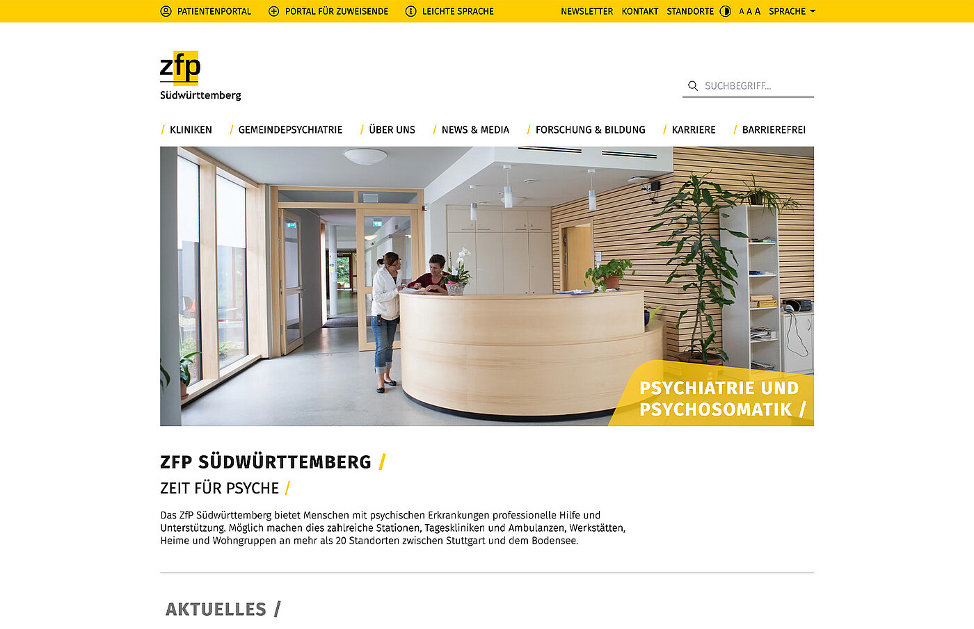Screenshot ZfP Web